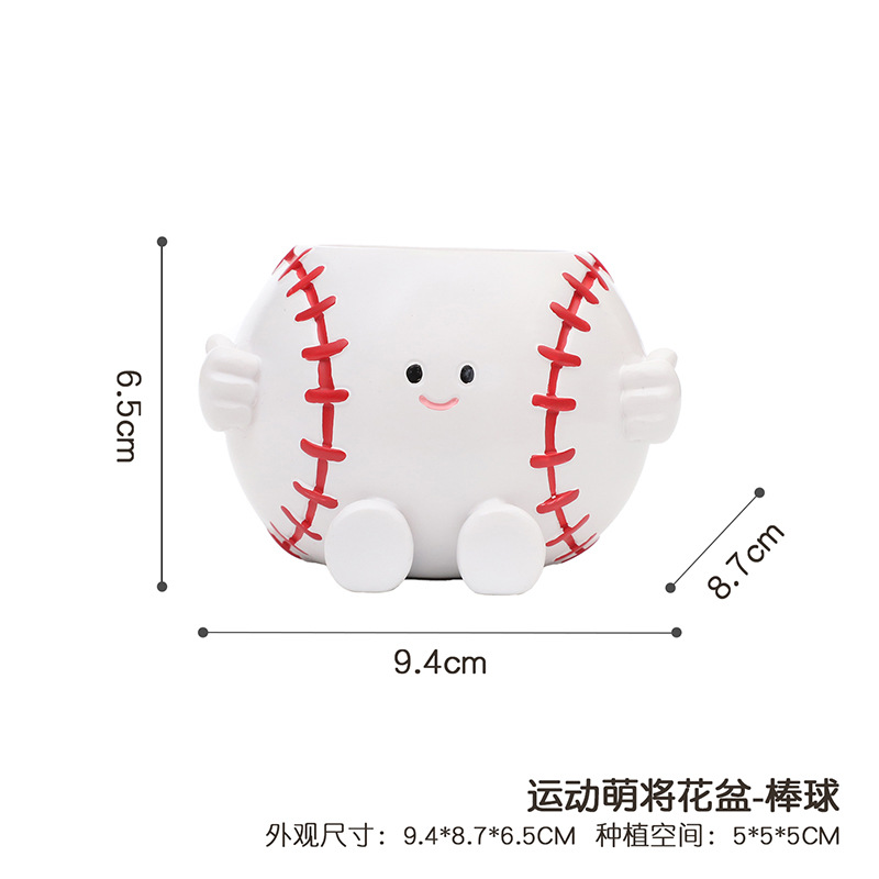 Chậu cây hình cầu lông mặt cười resin, chậu mọng nước mini, trang trí sân vườn (RG-36)
