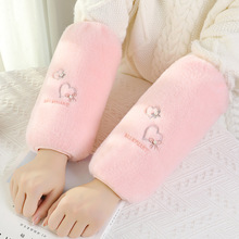 加绒加厚冬季可爱卡通女生长款成人防脏毛茸茸手袖毛绒套袖