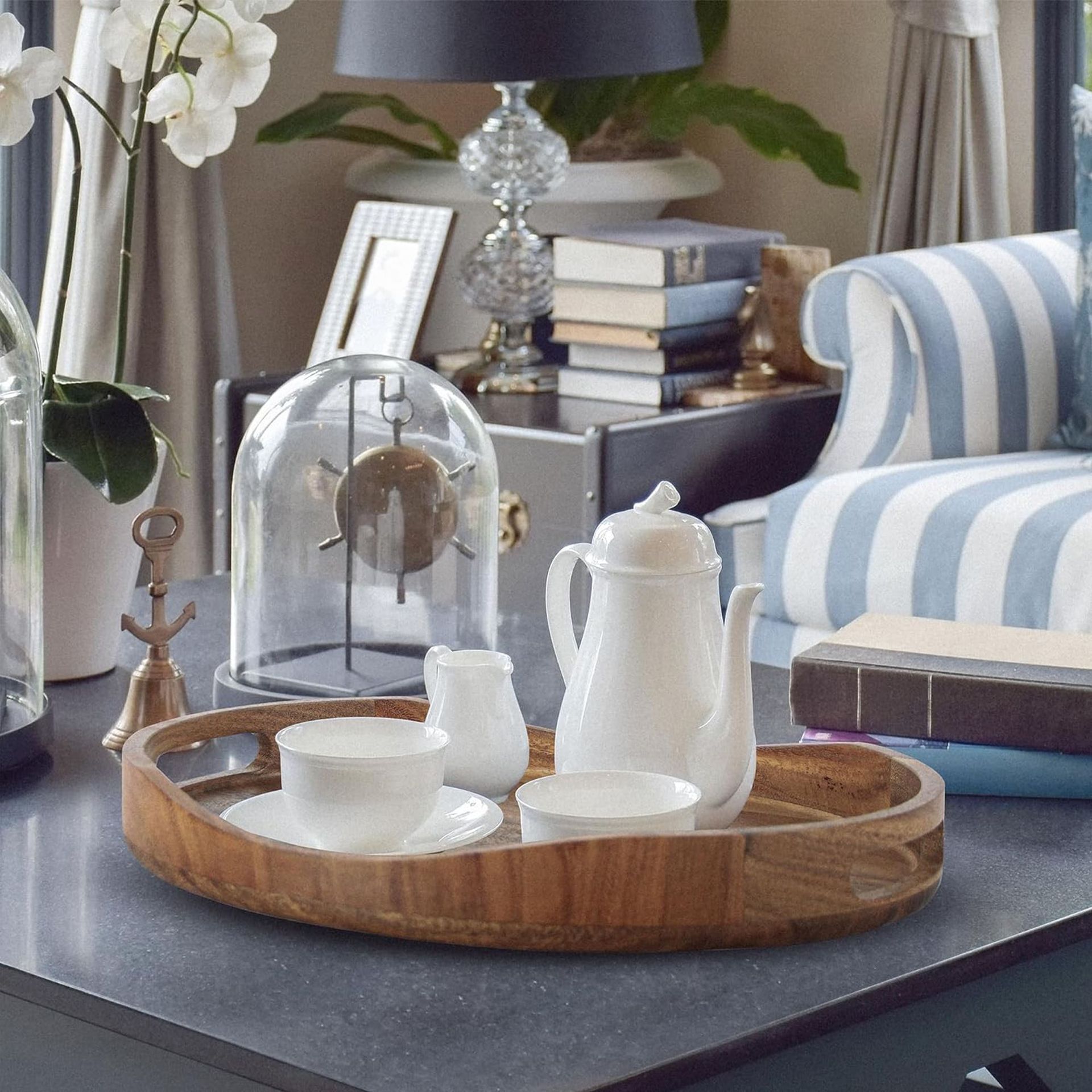 Cafetería de madera para el té de la tarde, postres, bandejas de bocadillos caseras, bandejas de almacenamiento de paneles de bananas, bandejas de té comerciales de hotel