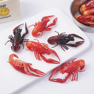 1:1 Artificial Crayfish Model Night Market Food Stall Plus Dish Display Props Spicy Crayfish Keychain Pendant