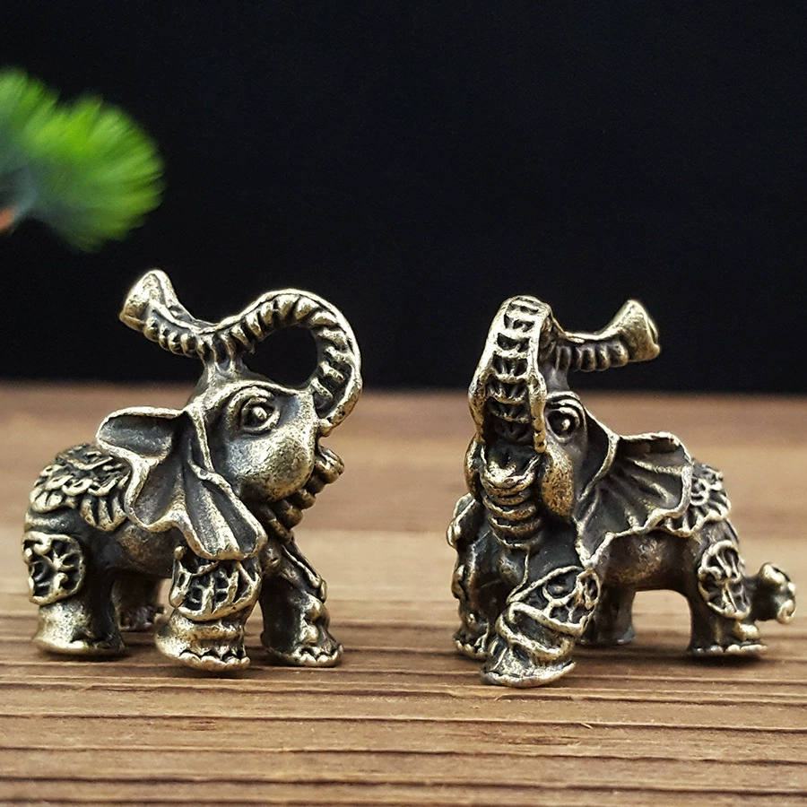 Творческий маленький слон украшает античный медный твердый благоприятный слон украшает чайную церемонию