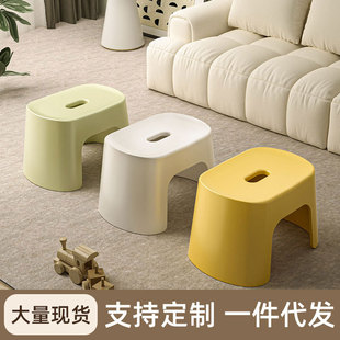 Scandinavian Style Extra Thick Plastic Bench Household Low Stool Adult Non-Slip Footstool Shoe Changing Stool Baby Bath Stool
