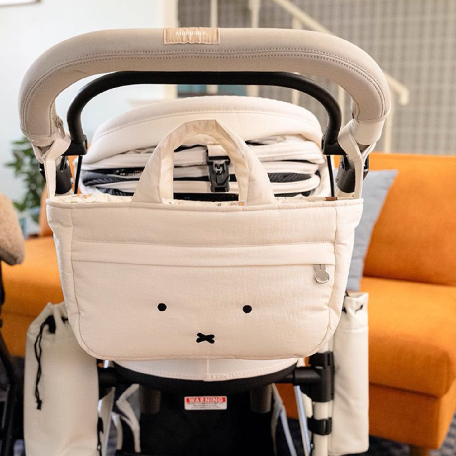 Japanese Miffy Baby Stroller Bag Baby and Kidsren Portable Cosmetics Bag for Travel Lightweight Satchel Mommy Bag