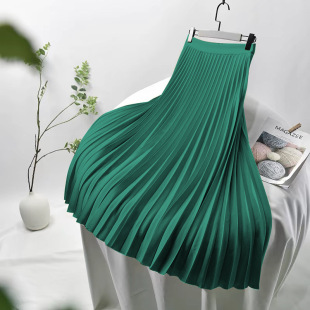 Petite Height-Enhancing and Slimming Retro Midi Skirt for Women, 2025 Autumn New Design, Plus-Size Pleated Skirt