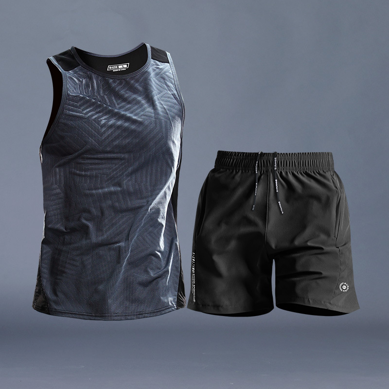 Camiseta de baloncesto de seda de hielo, chaleco de hombre, camiseta de baloncesto, entrenamiento deportivo de secado rápido, pantalones cortos transpirables de verano, ropa y equipo