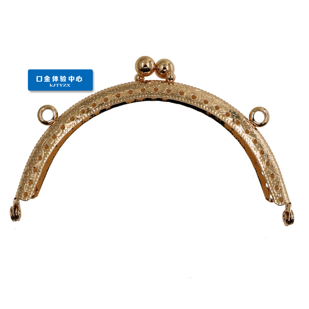 10.5CM orejas de doble anillo en relieve de tamaño semicircular cabeza de oro creativa cabeza de goteo de agua clásica billetera