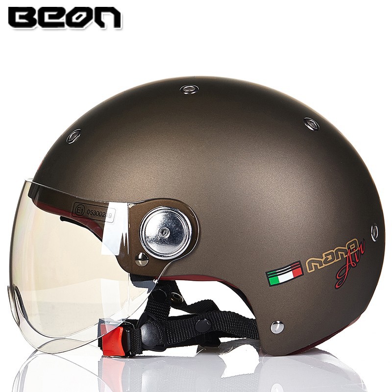 Casco de la motocicleta BEON 3C certificado de los hombres y las mujeres medio casco Four Seasons universal de la motocicleta del coche eléctrico del verano casco B103