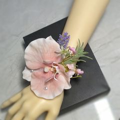 甜美粉色蝴蝶兰伴娘手腕花姐妹团手花手环表演新娘一件包邮跨境