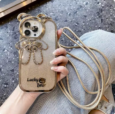 Champagne Oro arco Flip oso + cordón de oro puro