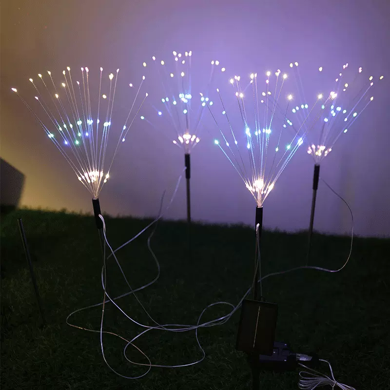 太阳能烟花灯一拖四240灯铜线圣诞节装饰led户外庭院灯超亮