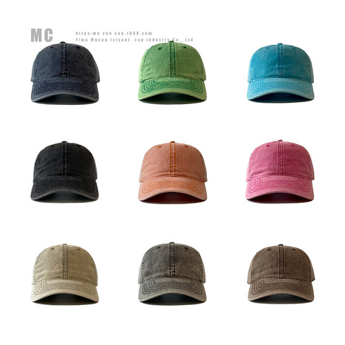 High-quality solid color washed soft top duckbill hat, Japanese retro vintage fashion, versatile and simple baseball cap for men