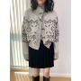 宽松复古提花针织开衫