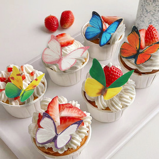 New Product Watercolor Butterfly Glutinous Rice Paper Cross-Border Hot Selling Glutinous Rice Paper Butterfly Wafer Paper Printing