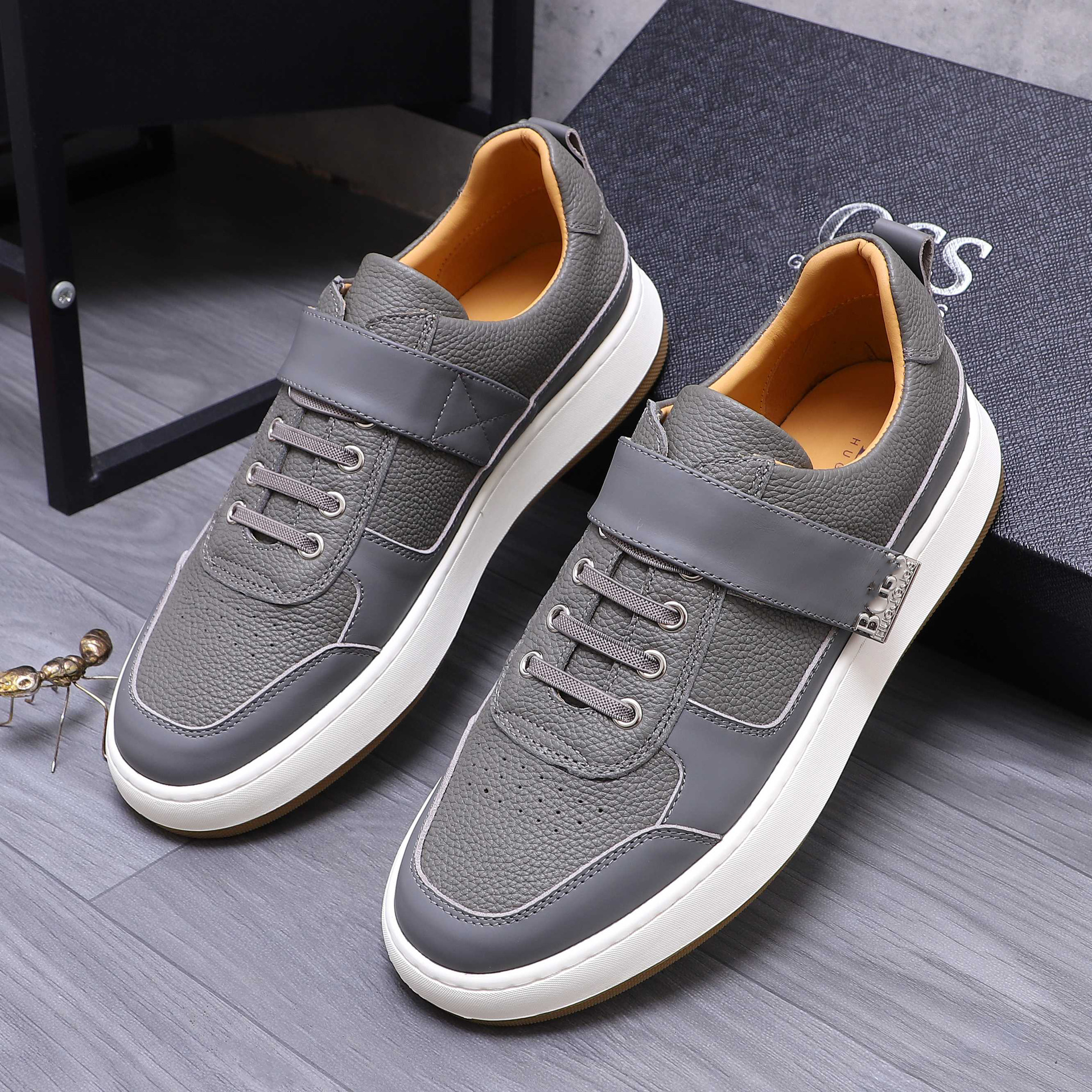 Quality Shoes High-End Trendy Versatile Fashion Men's Shoes Genuine Leather Patchwork Breathable Low-Top Comfortable Casual_vogvips.com