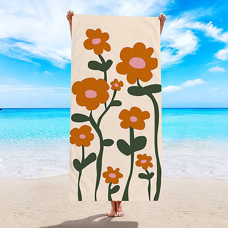 Toalla de playa transfronteriza, toalla de secado rápido, toalla de baño de microfibra, comercio exterior, Amazon, chal de natación con estampado digital europeo y americano