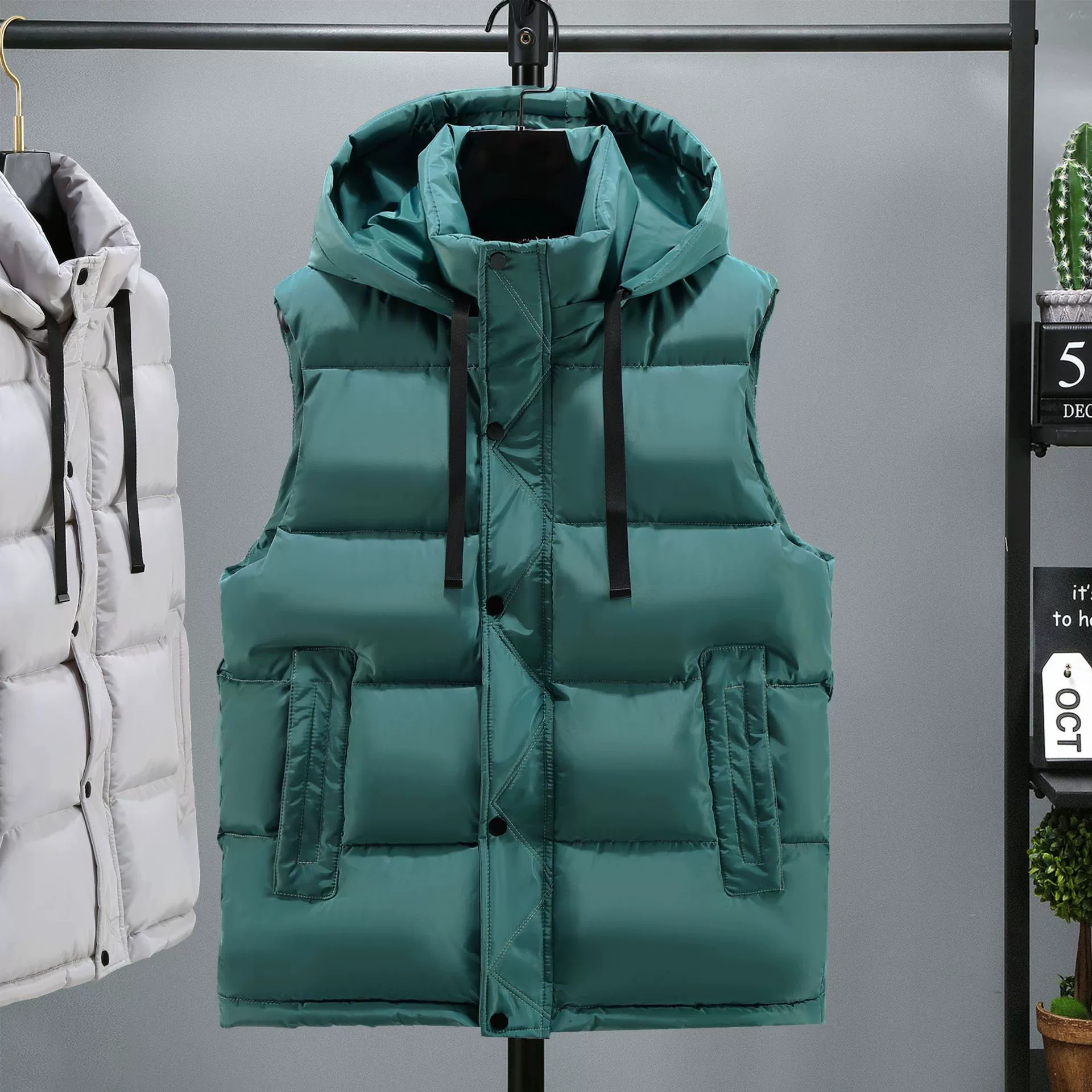 Хлопковый жилет мужское осенне-зимнее однотонное пальто, пуховик, хлопковый жилет, теплый жилет, корейский Модный хлопковый жилет, внешняя торговля, принт