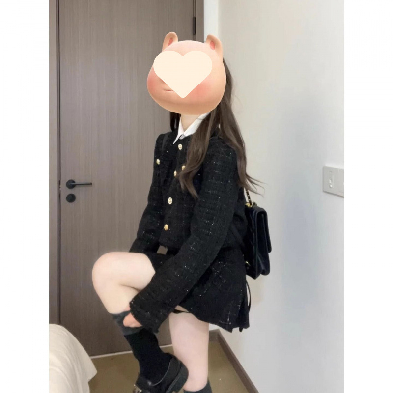 法式富家千金小香风连衣裙女秋秋小个子高级感小众名媛套装两件套|undefined