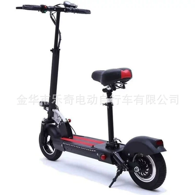 Cross-Border Exclusive Supply 10inch Electric Adult Scooter with Folding Seat and Kickstand, Dual Shock Absorption Off-Road Scooter (Qatlanan elektrik skuterlər) - black-36v88a