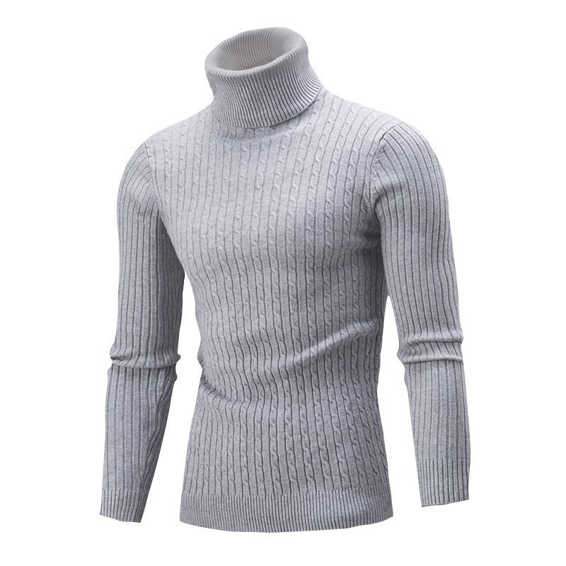 Foreign trade wholesale men's sweater autumn and winter new European and American high collar twist base shirt AliExpress sweater men