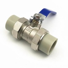 PPR双活接铜球阀 PPR灰色手动开关热熔活接阀门