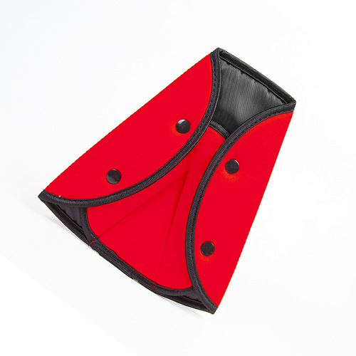 Car seat belt holder, soft, anti-stranglehold, convenient snap-button adjuster, car-mounted children's triangle fixed set