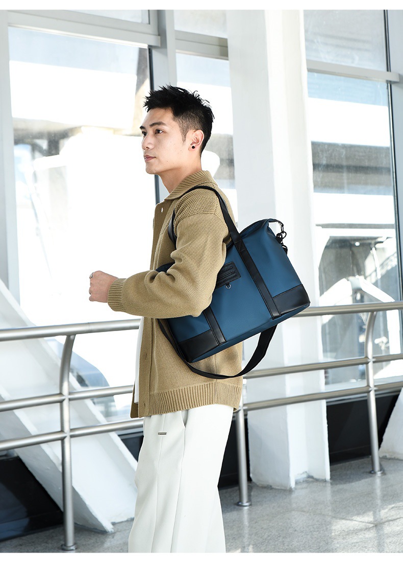 Men's business casual large-capacity travel bag, Korean-style fashionable handbag, lightweight crossbody bag, simple briefcase undefined