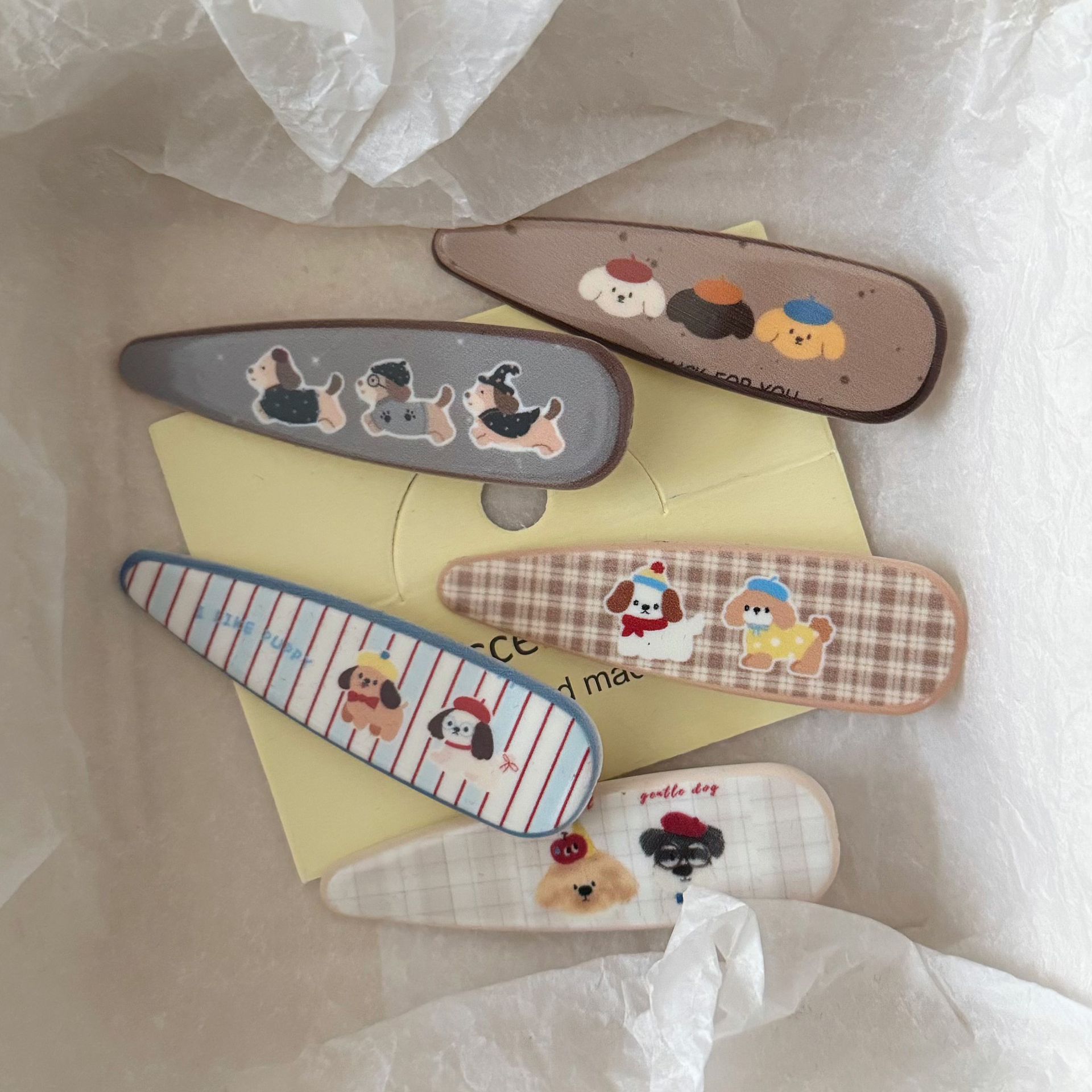 coffee color series puppy water drop duckbilled hair clip cartoon versatile simple girly style side duckbill clip hairpin hair ornaments