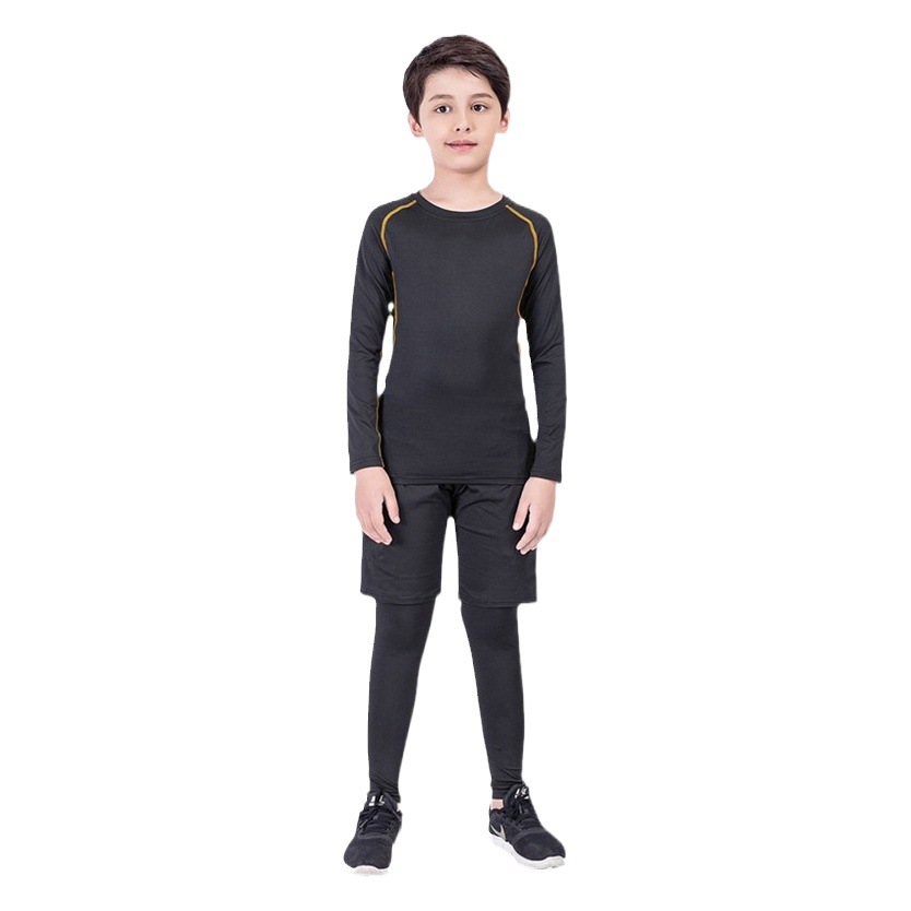 Ropa de entrenamiento para niños ropa de fitness para hombres y mujeres otoño e invierno con forro polar baloncesto fútbol traje deportivo de secado rápido protección de la base