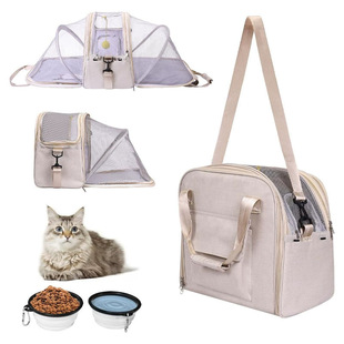 Spot Cross-Border Portable Pet Bag, Breathable and Expandable in Two Directions, Small Cat and Dog Backpack, Customizable Logo