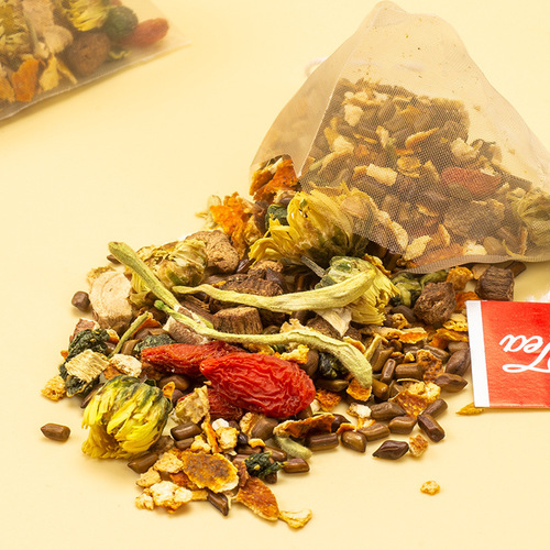 Honeysuckle, chrysanthemum tea, cassia seed, burdock root, orange peel, wolfberry, mulberry leaf, gardenia, dandelion herbal tea