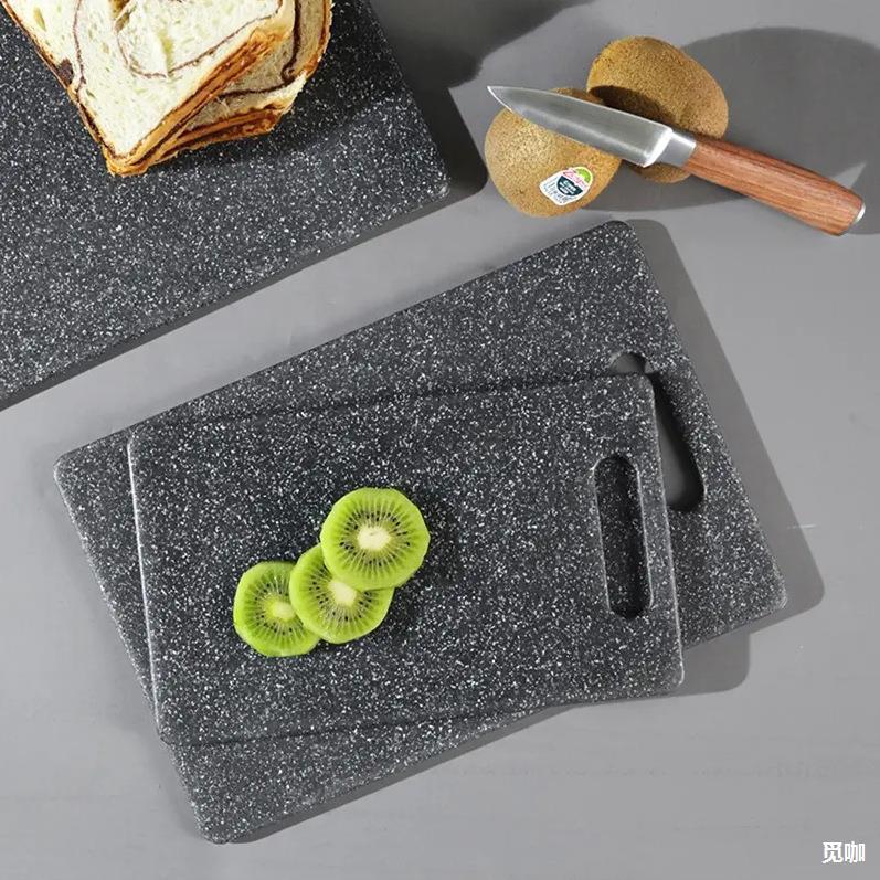 Fabricantes de suministro de nuevo imitación de mármol tablero de recortar tablero de cocina de plástico PP tres piezas de doble cara tablero de recortar verduras