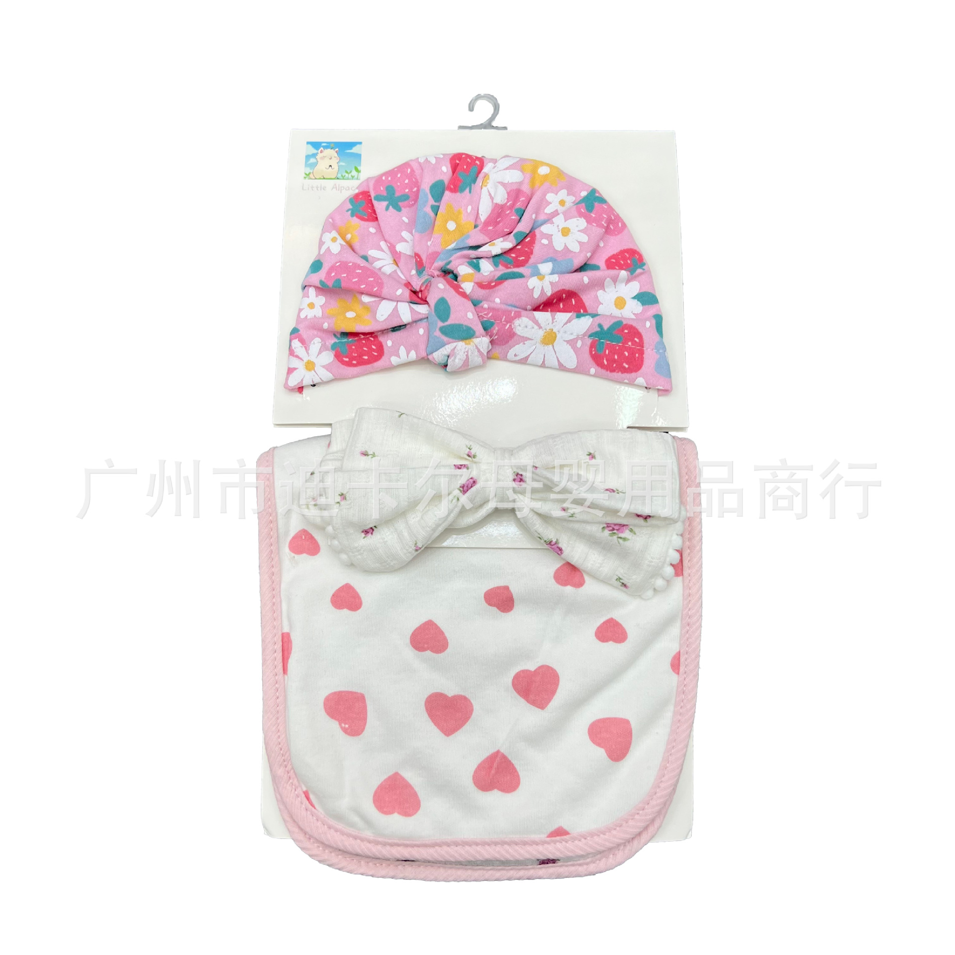 Toallas de saliva para bebés gorra de 4 piezas set de algodón puro buck absorción buck recién nacido arco accesorios de encaje mezcla de colores