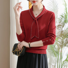 2023新款妈妈春装洋气时尚针织衫40岁50中老年女装遮肚显瘦针织衫