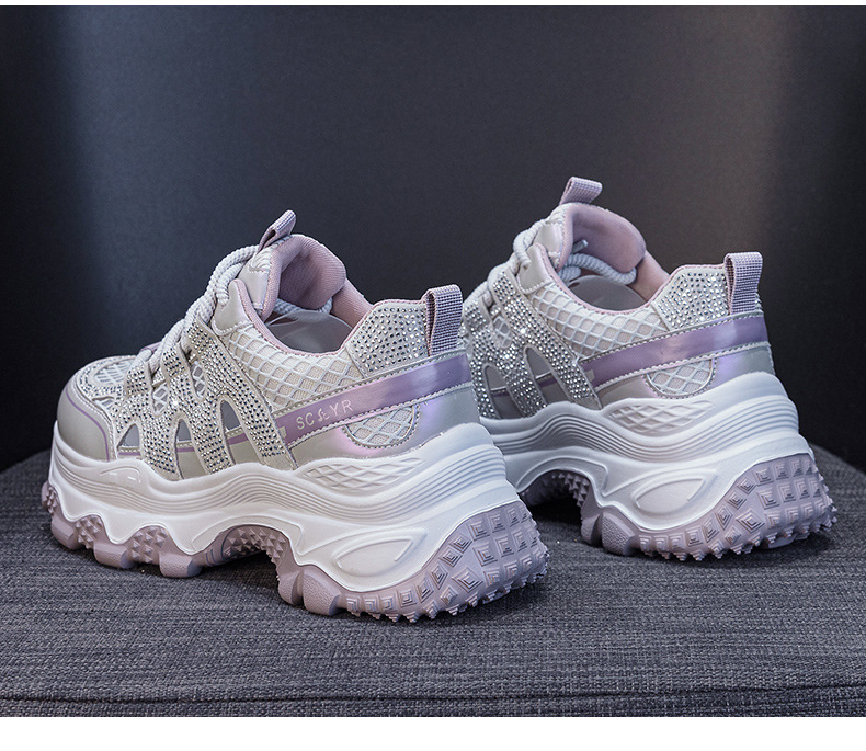 Giày sneaker nữ đế dày tăng chiều cao lưới thoáng khí mùa hè 2026 — Trắng 5075, Champagne 5075, Tím 5075 chi tiết 22