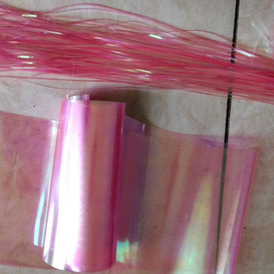 深绿切丝膜浅菜绿橡皮红紫罗兰膜宠物玩具逗狗棒透明白发响声纸