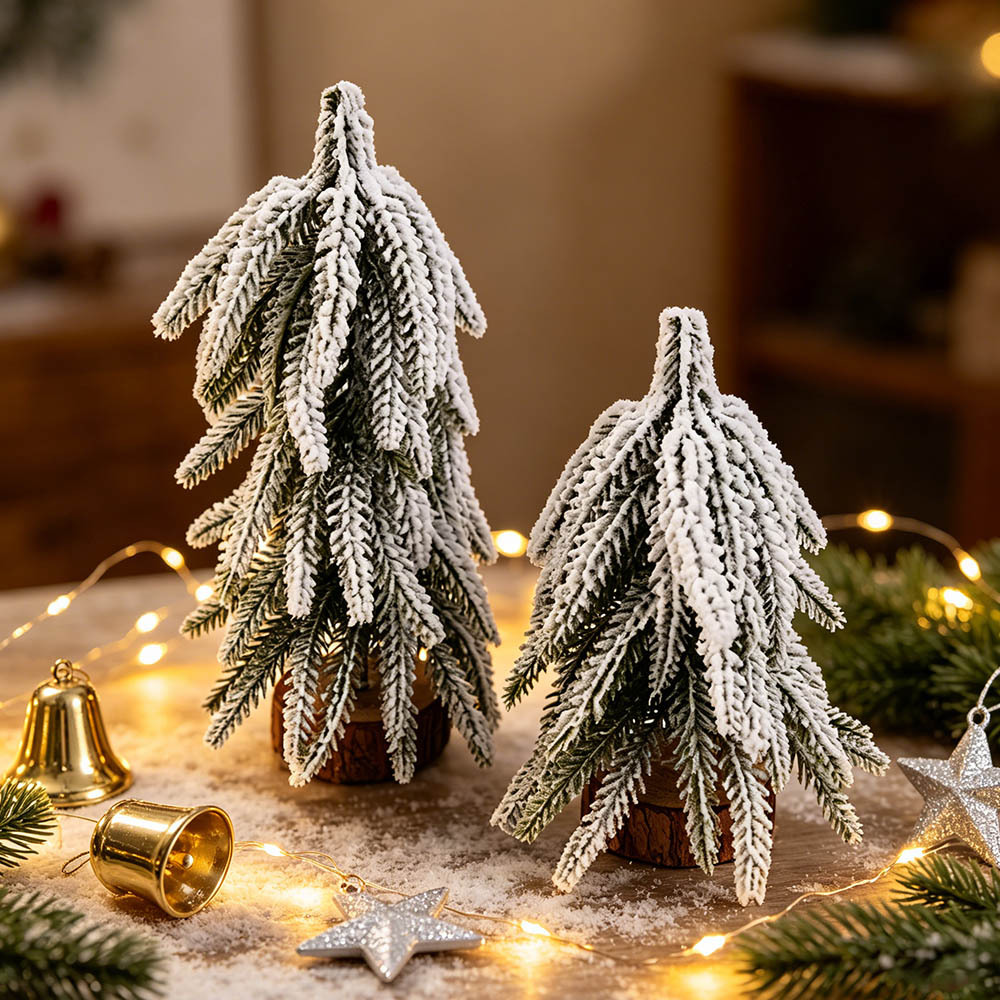 Transfronterizo PE mini árbol de Navidad escritorio micro paisaje decoración de árbol de Navidad decoración de ventanas de casa imitación cedro