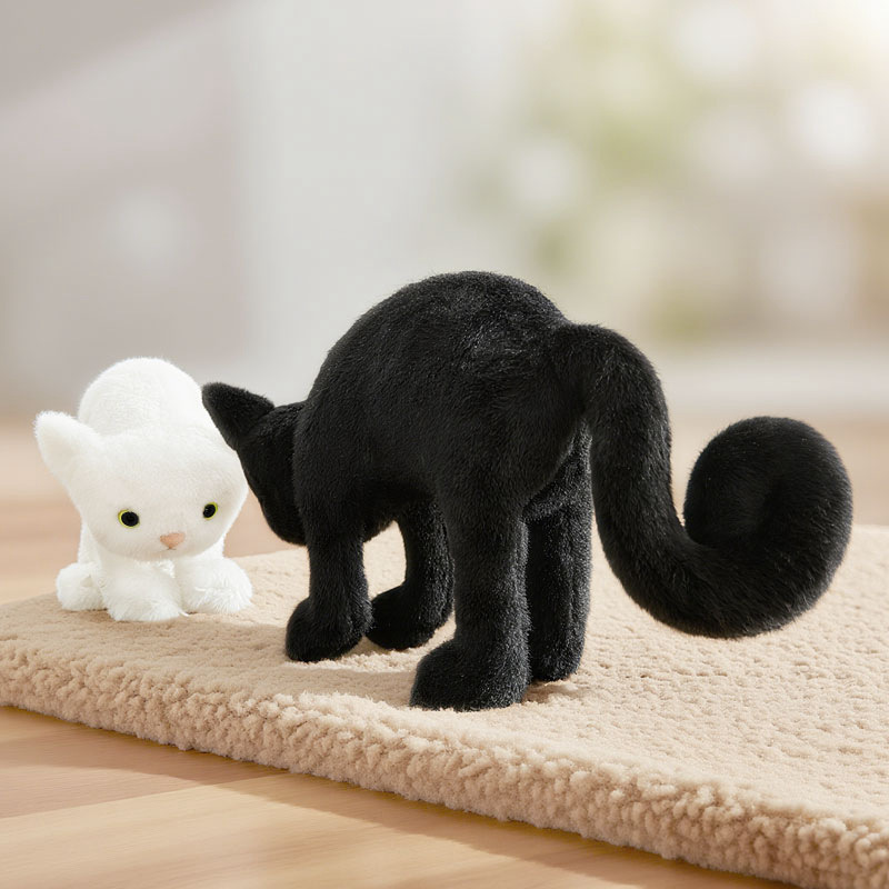JC仿真惊弓猫惊吓猫毛绒玩具可爱黑猫公仔万圣节搞怪玩偶跨境批发|undefined