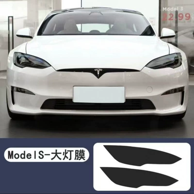 Model 3Y/X/S Headlight Blackened | Car headlight protective film - s-headlight-transparent-model