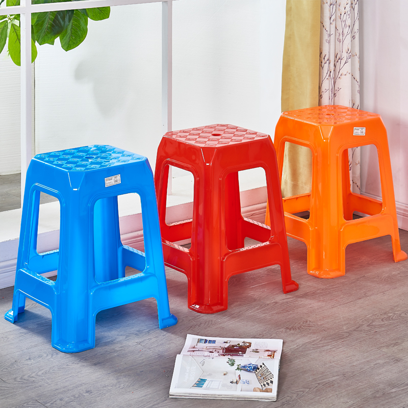 ##Free shipping plastic stool thickened adult household stackable…