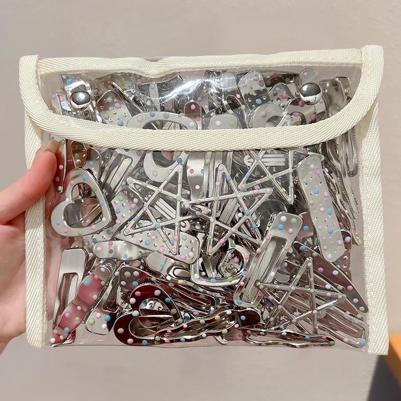 Zhao LuSi con ondas puntuales de metal cabello clips boca mujer adorable clips lateral frisa clips tocado clip de cabello