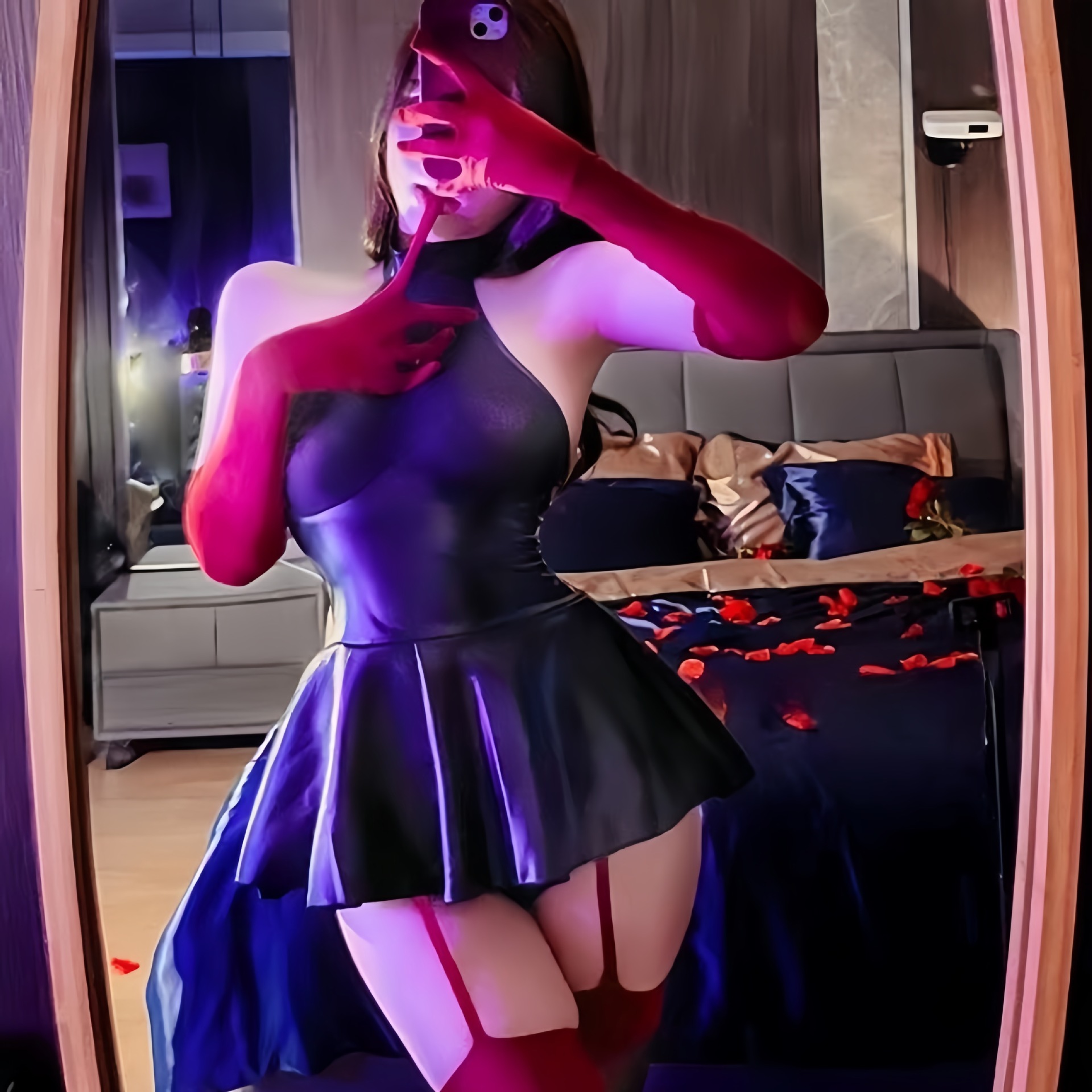 Plus Size Sexy Lingerie See-Through Stitching Pleated Skirt Royal Sister Mini Leather Skirt Oi Uniform Temptation Free Suit