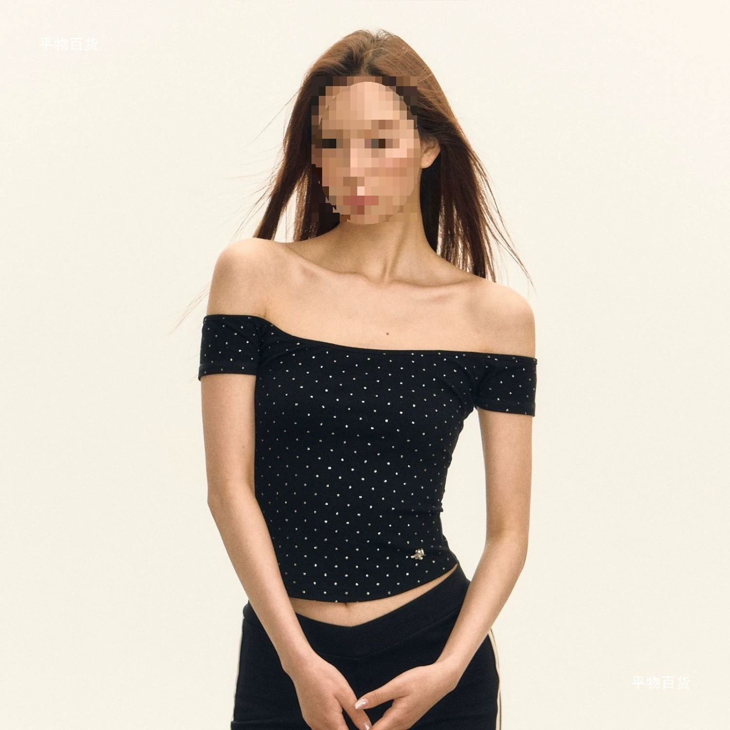 Модная женская футболка с короткими рукавами, новый летний американский ретро-стиль, короткий дизайн для горячих девушек со стразами, с открытыми плечами, облегающая, прочная.