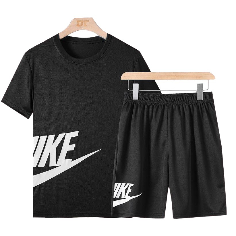Conjunto deportivo de verano para hombre, traje informal de pantalones cortos de manga corta de secado rápido, traje de exportación de talla grande a la moda