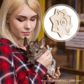 鹦鹉龙猫磨牙啃咬玩具兔子啃咬小木片转盘旋转风车解闷玩具带轴承