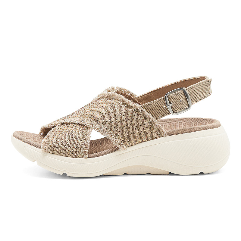 398-12 Inventario 2025 nuevo tipo de diamante de fondo grueso ligero antideslizante cómodo ocio MD sandalias deportivas de hebilla