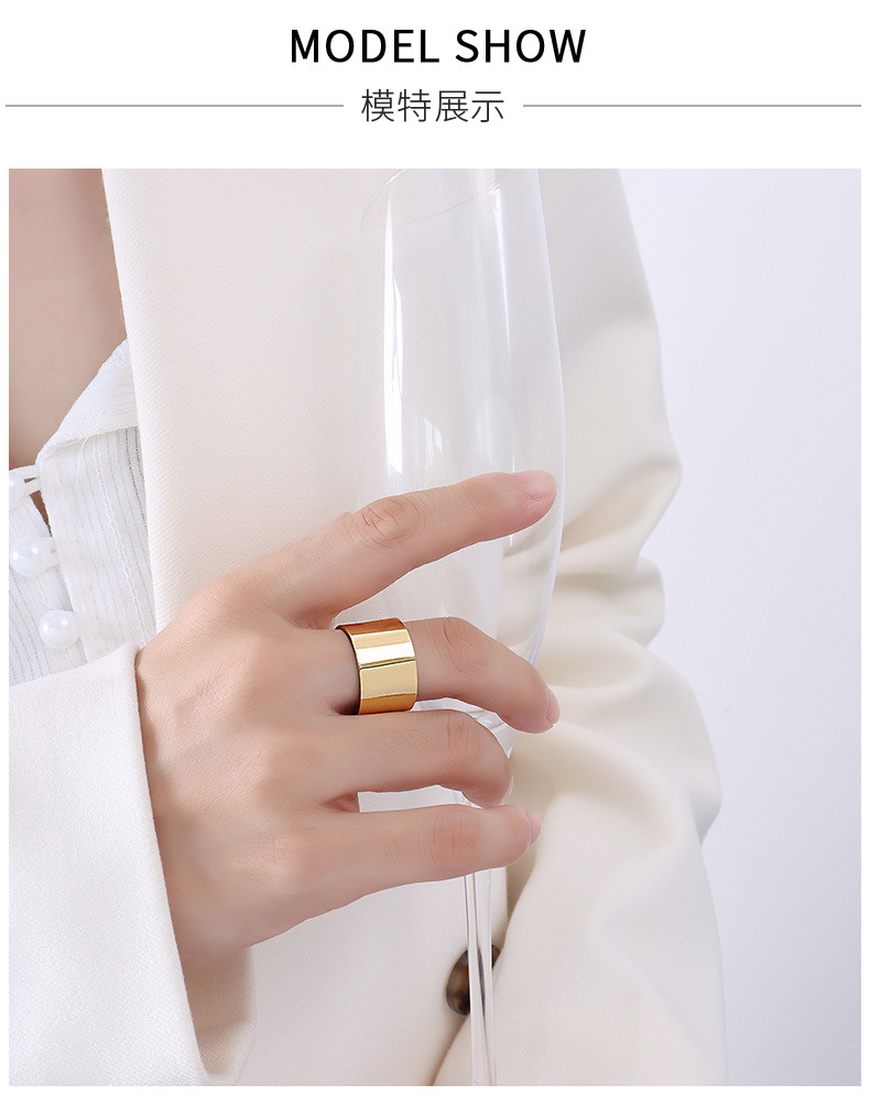 Marka French Ins Cool Style Exaggerated and Personalized Simple Opening Geometric Exaggerated Ring T