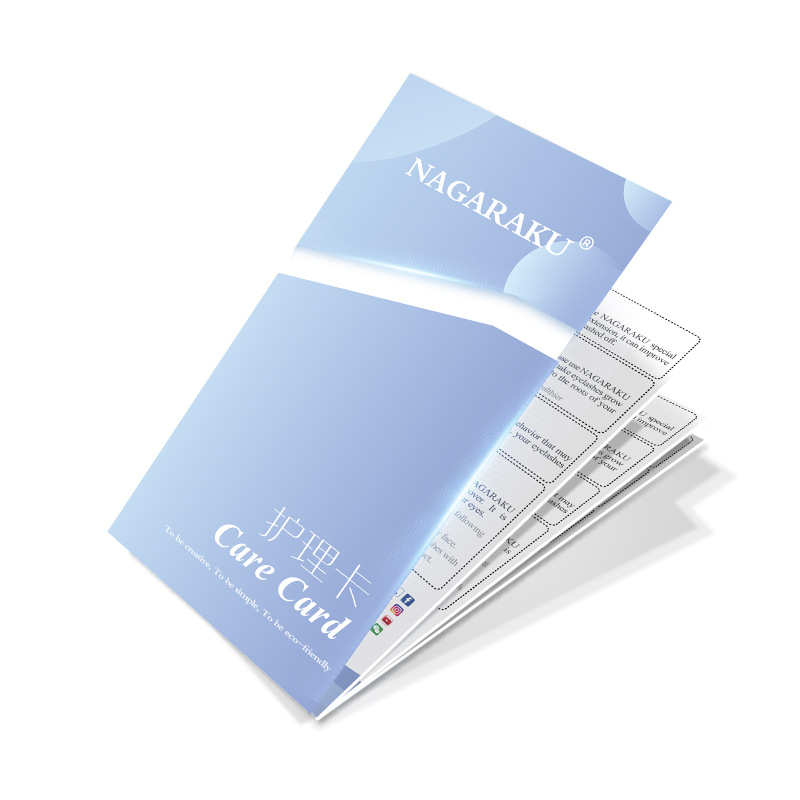 NAGARAKU Tarjeta de cuidado de pestañas de injerto tienda de pestañas cliente precauciones de mantenimiento posventa Tarjeta de cuidado de pestañas