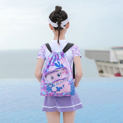 Children's backpack waterproof wet and dry backpack Oxford cloth stain-resistant cartoon beach travel bag swimming bag