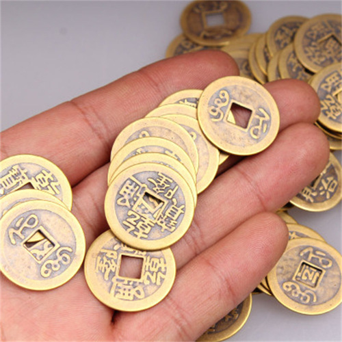 Pure Copper Feng Shui Five Emperors' Money Ten Emperors' Money Kangxi Qianlong Shunzhi Tongbao Lucky and Safe Pressure Threshold Simulation Copper Coin