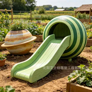星球圆环造型滑梯 户外公园非标太空主题儿童景观游乐设施